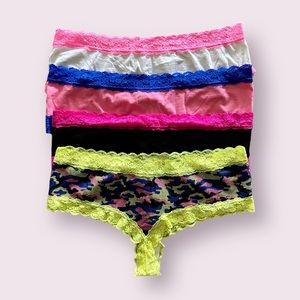 4 Pack Plus Size Retro Cotton and Lace Thong - NWOT